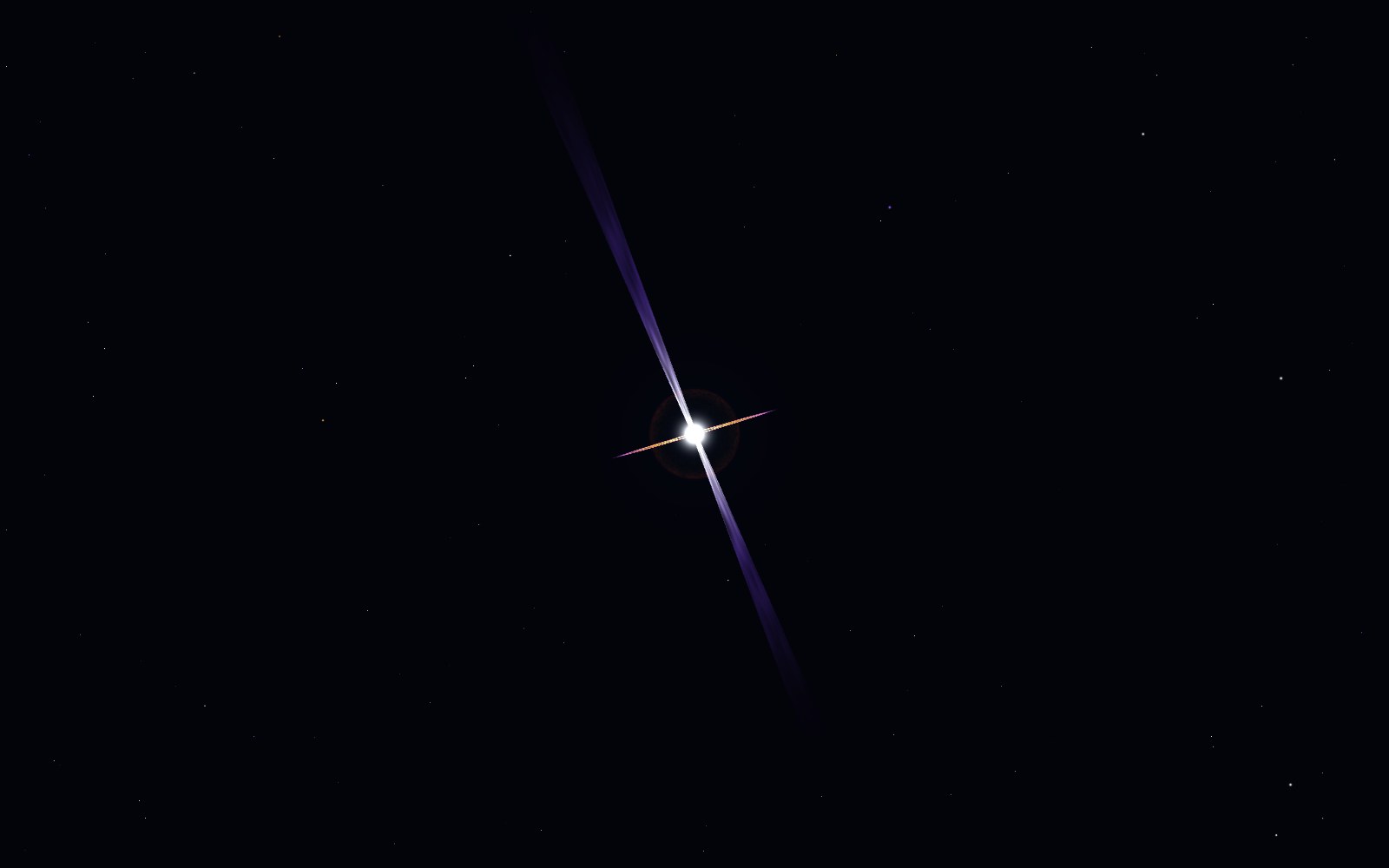Gamma-ray burst, artist's impression, 3D render