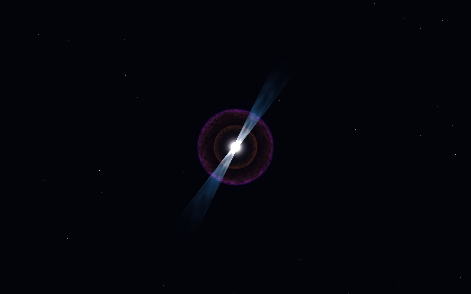 Hypernova, artist's impression, 3D render, from another angle