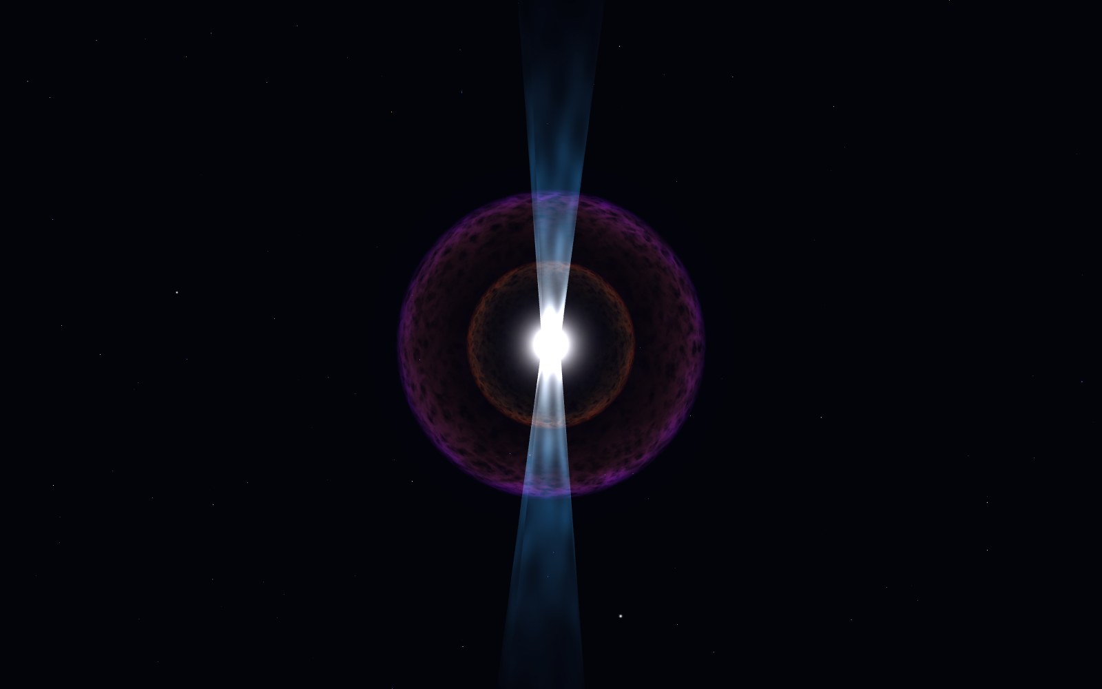 Hypernova, artist's impression, 3D render, close-up