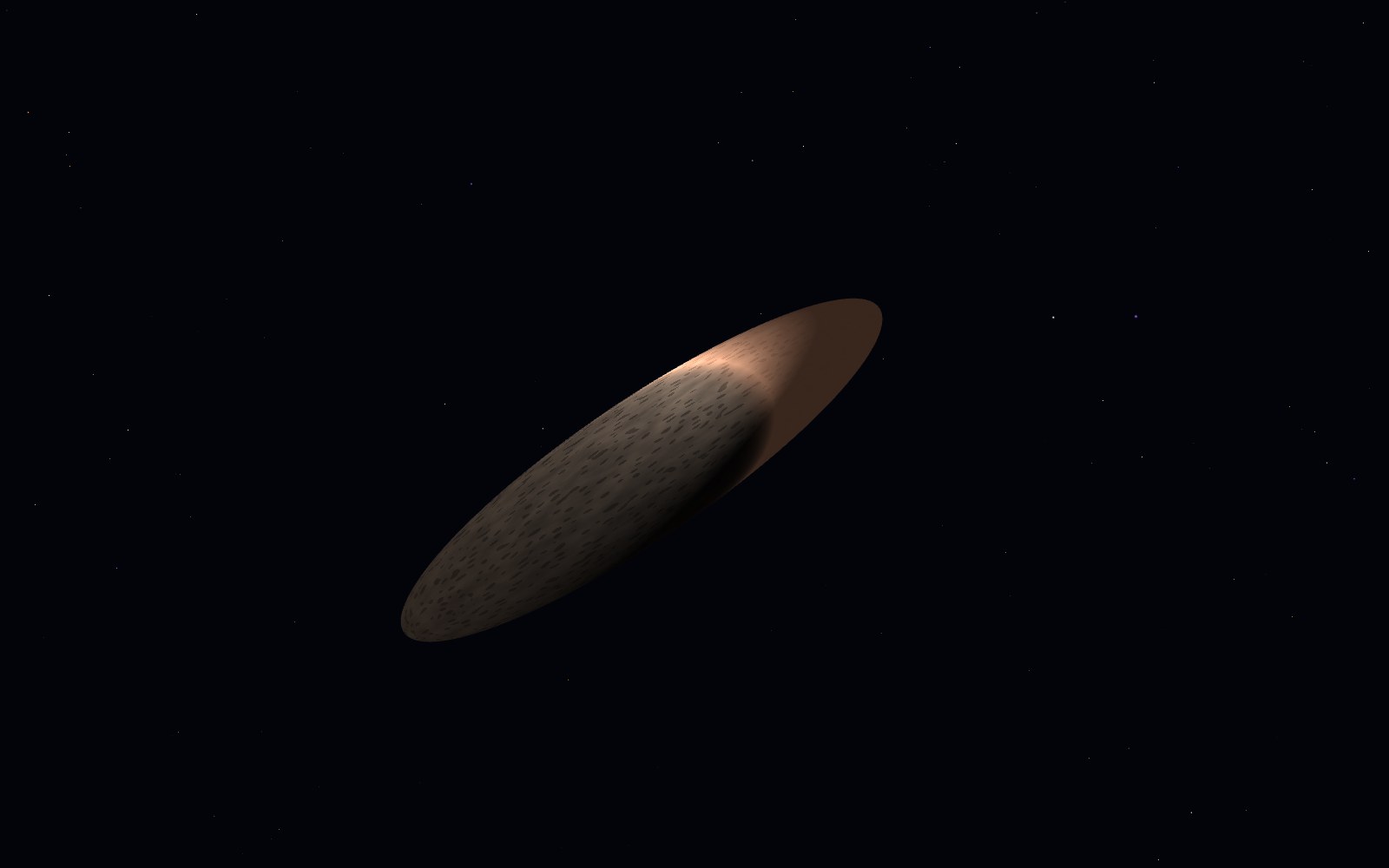 ʻOumuamua, artist's impression, close-up